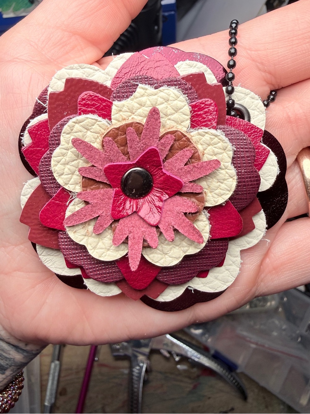 Handmade Floral Bag Charm 💜🩷